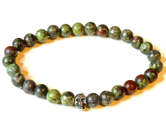 Soil-Green-Marble-Glossy-8mm bead bracelet