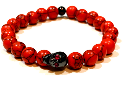 Blood-Clot-Red Tiger-eye-18k-Gold-blackened -8mm