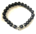 Black-Matte/Silver 8mm bead bracelet