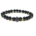 GrimTourmaline-18k-Blackened Gold Skull- 8mm